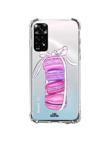 Coque Xiaomi Redmi Note 11 / 11S Macarons Pink Purple Rose Violet Transparente - kateillustrate