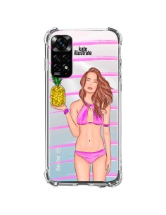Xiaomi Redmi Note 11 / 11S Case Malibu Ananas Beach Summer Pink Clear - kateillustrate