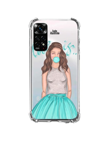 Cover Xiaomi Redmi Note 11 / 11S Bubble Girls Tiffany Blu Trasparente - kateillustrate