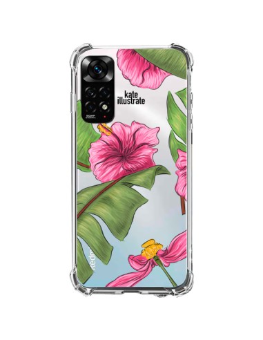 Xiaomi Redmi Note 11 / 11S Case Tropical Leaves Flowerss Foglie Clear - kateillustrate