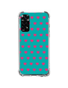 Xiaomi Redmi Note 11 / 11S Case Heart Pink Sfondo Blue - Laetitia