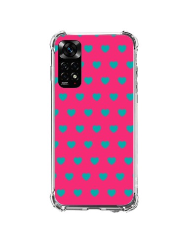 Xiaomi Redmi Note 11 / 11S Case Heart Blue sfondo Pink - Laetitia