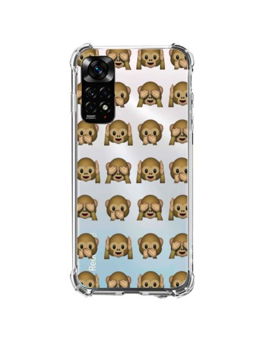 Coque Xiaomi Redmi Note 11 / 11S Singe Monkey Emoticone Emoji Transparente - Laetitia