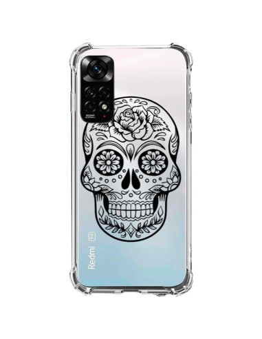 Cover Xiaomi Redmi Note 11 / 11S Teschio Messicano Nero Trasparente - Laetitia