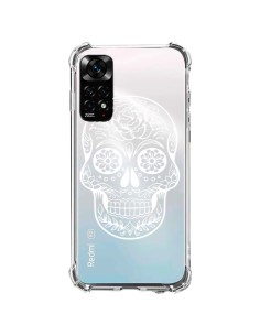 Coque Xiaomi Redmi Note 11 / 11S Tête de Mort Mexicaine Blanche Transparente - Laetitia