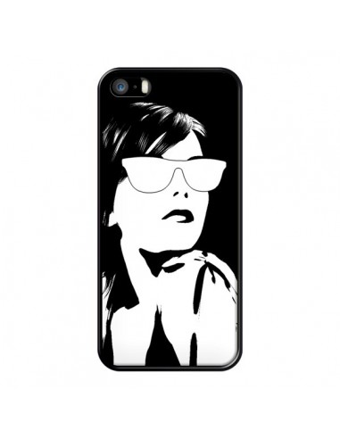 Coque Fille Lunettes Blanches pour iPhone 5 et 5S - Jonathan Perez