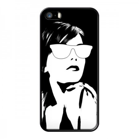 Coque Fille Lunettes Blanches pour iPhone 5 et 5S - Jonathan Perez Coque Fille Lunettes Blanches pour iPhone 5 et 5S - Jonathan Perez