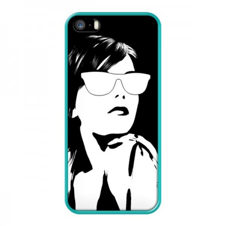 Coque Fille Lunettes Blanches pour iPhone 5 et 5S - Jonathan Perez Coque Fille Lunettes Blanches pour iPhone 5 et 5S - Jonathan Perez