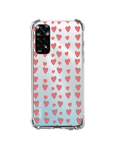 Cover Xiaomi Redmi Note 11 / 11S Cuore Amore Amour Rosso Trasparente - Petit Griffin