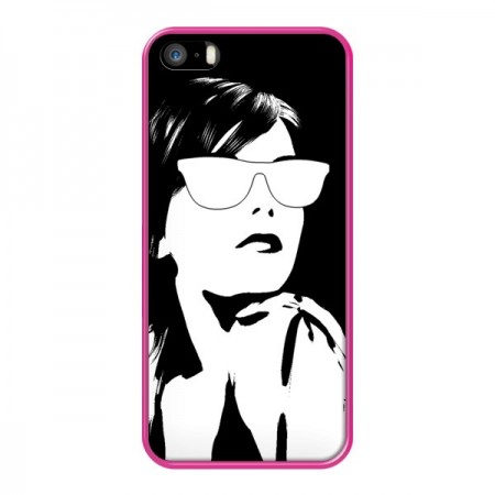 Coque Fille Lunettes Blanches pour iPhone 5 et 5S - Jonathan Perez Coque Fille Lunettes Blanches pour iPhone 5 et 5S - Jonathan Perez