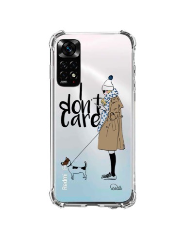 Cover Xiaomi Redmi Note 11 / 11S I don't care Fille Cane Trasparente - Lolo Santo