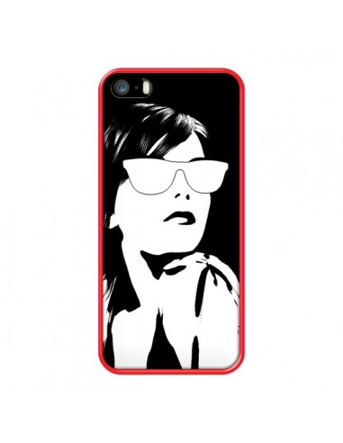 Coque Fille Lunettes Blanches pour iPhone 5 et 5S - Jonathan Perez