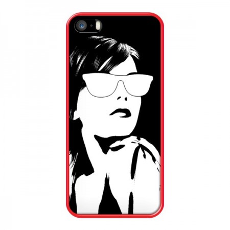 Coque Fille Lunettes Blanches pour iPhone 5 et 5S - Jonathan Perez Coque Fille Lunettes Blanches pour iPhone 5 et 5S - Jonathan Perez