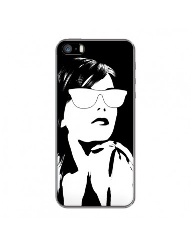 Coque Fille Lunettes Blanches pour iPhone 5 et 5S - Jonathan Perez