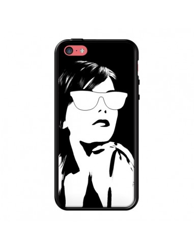 Coque Fille Lunettes Blanches pour iPhone 5C - Jonathan Perez