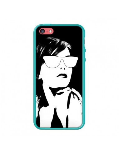 Coque Fille Lunettes Blanches pour iPhone 5C - Jonathan Perez
