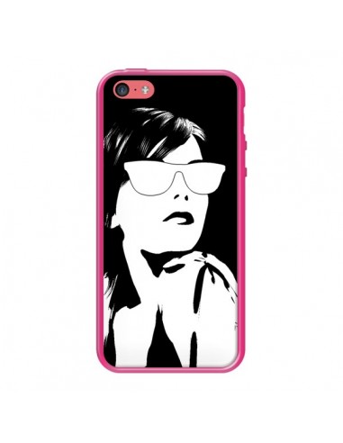 Coque Fille Lunettes Blanches pour iPhone 5C - Jonathan Perez