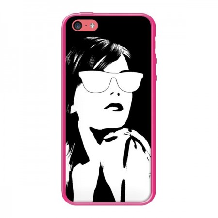 Coque Fille Lunettes Blanches pour iPhone 5C - Jonathan Perez Coque Fille Lunettes Blanches pour iPhone 5C - Jonathan Perez