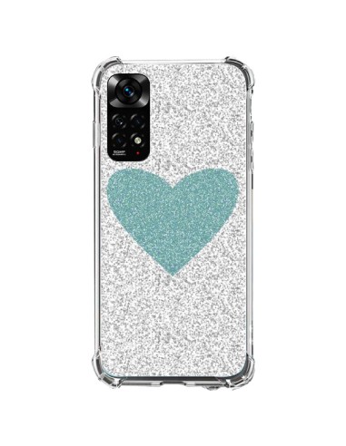 Xiaomi Redmi Note 11 / 11S Case Heart Blue Green Argento Love - Mary Nesrala