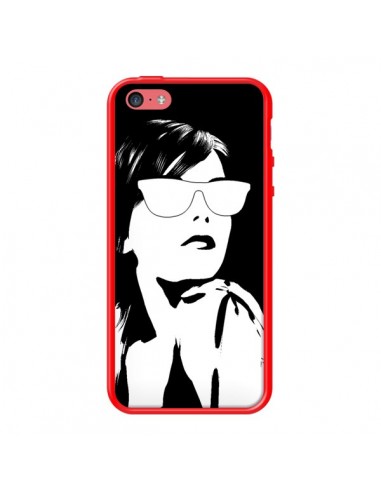 Coque Fille Lunettes Blanches pour iPhone 5C - Jonathan Perez