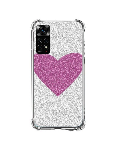 Coque Xiaomi Redmi Note 11 / 11S Coeur Rose Argent Love - Mary Nesrala