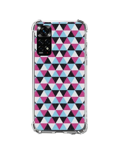 Coque Xiaomi Redmi Note 11 / 11S Azteque Triangles Rose Bleu Gris - Mary Nesrala