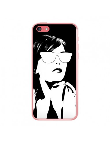 Coque Fille Lunettes Blanches pour iPhone 5C - Jonathan Perez