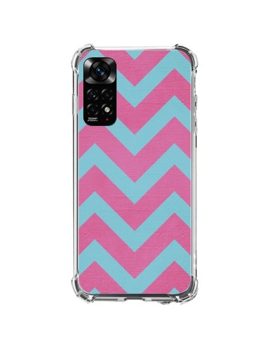 Coque Xiaomi Redmi Note 11 / 11S Strawberry Chevron Rose Bleu - Mary Nesrala