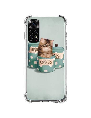 Coque Xiaomi Redmi Note 11 / 11S Chaton Chat Kitten Boite Cookies Pois - Maryline Cazenave