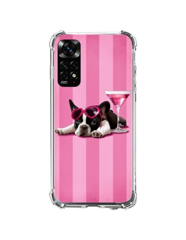 Coque Xiaomi Redmi Note 11 / 11S Chien Dog Cocktail Lunettes Coeur Rose - Maryline Cazenave