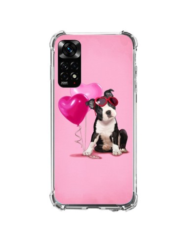 Coque Xiaomi Redmi Note 11 / 11S Chien Dog Ballon Lunettes Coeur Rose - Maryline Cazenave