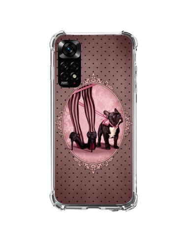 Coque Xiaomi Redmi Note 11 / 11S Lady Jambes Chien Dog Rose Pois Noir - Maryline Cazenave