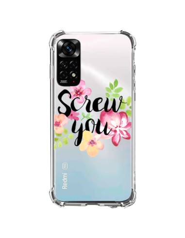 Xiaomi Redmi Note 11 / 11S Case Screw you Flower Flowers Clear - Maryline Cazenave