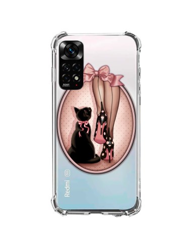 Coque Xiaomi Redmi Note 11 / 11S Lady Chat Noeud Papillon Pois Chaussures Transparente - Maryline Cazenave
