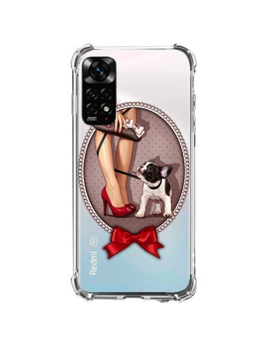 Coque Xiaomi Redmi Note 11 / 11S Lady Jambes Chien Bulldog Dog Pois Noeud Papillon Transparente - Maryline Cazenave