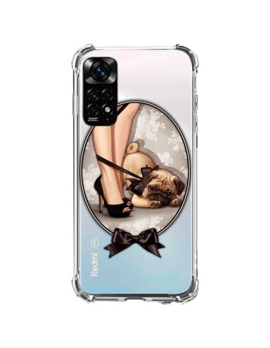 Coque Xiaomi Redmi Note 11 / 11S Lady Jambes Chien Bulldog Dog Noeud Papillon Transparente - Maryline Cazenave