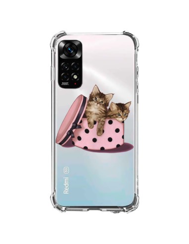 Coque Xiaomi Redmi Note 11 / 11S Chaton Chat Kitten Boite Pois Transparente - Maryline Cazenave