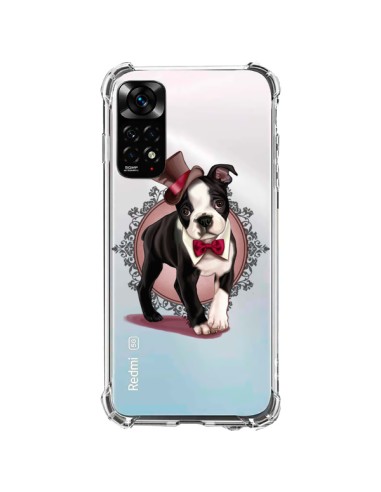 Coque Xiaomi Redmi Note 11 / 11S Chien Bulldog Dog Gentleman Noeud Papillon Chapeau Transparente - Maryline Cazenave