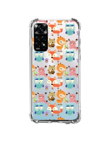 Coque Xiaomi Redmi Note 11 / 11S Renard Ecureuil Lapin Hibou Transparente - Maria Jose Da Luz