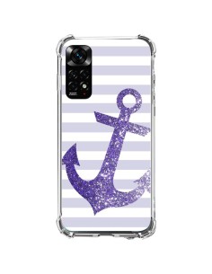 Coque Xiaomi Redmi Note 11 / 11S Ancre Violet Navire - Monica Martinez