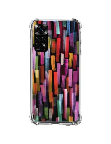 Coque Xiaomi Redmi Note 11 / 11S Colorful Brushstrokes Black - Ninola Design