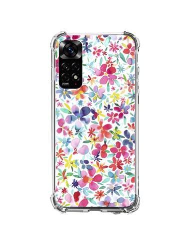 Coque Xiaomi Redmi Note 11 / 11S Colorful Flowers Petals Blue - Ninola Design