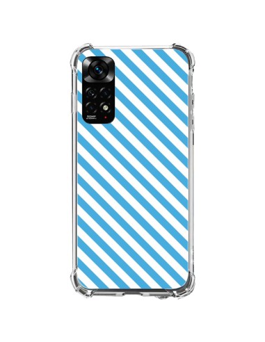 Coque Xiaomi Redmi Note 11 / 11S Bonbon Candy Bleue et Blanche Rayée - Nico