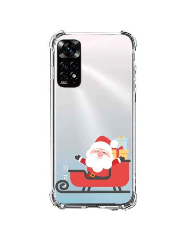 Coque Xiaomi Redmi Note 11 / 11S Père Noël et son Traineau transparente - Nico