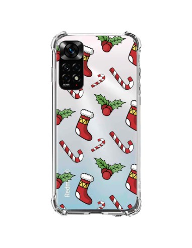 Xiaomi Redmi Note 11 / 11S Case Socks Candy Canes Holly Christmas Clear - Nico