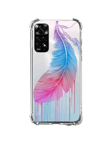 Coque Xiaomi Redmi Note 11 / 11S Plume Feather Arc en Ciel Transparente - Rachel Caldwell