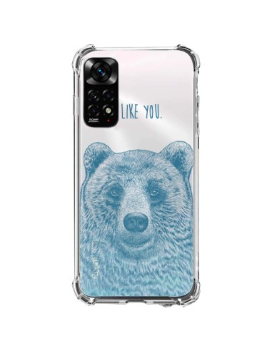 Coque Xiaomi Redmi Note 11 / 11S I Love You Bear Ours Ourson Transparente - Rachel Caldwell