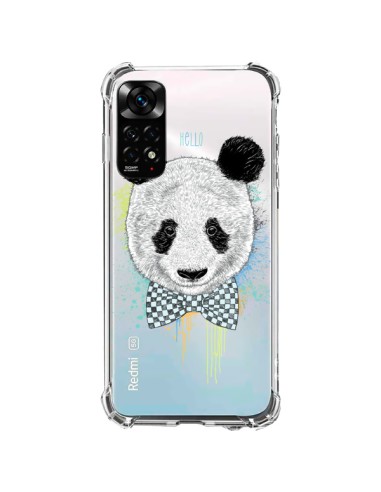 Cover Xiaomi Redmi Note 11 / 11S Panda Papillon Trasparente - Rachel Caldwell