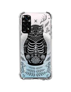 Coque Xiaomi Redmi Note 11 / 11S Owl Chouette Hibou Squelette Transparente - Rachel Caldwell