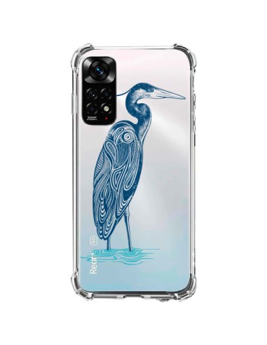 Coque Xiaomi Redmi Note 11 / 11S Heron Blue Oiseau Transparente - Rachel Caldwell